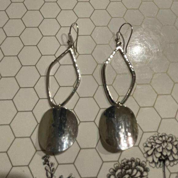 Silpada 925 Sterling Silver Curved Disk Earrings - Picture 4 of 4